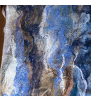 Cobalt and Clay Nuno Felted Shawl