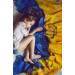 Blue and Gold Nuno Felted Shawl