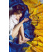 Blue and Gold Nuno Felted Shawl