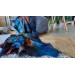 Cobalt and Clay Nuno Felted Shawl
