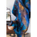 Cobalt and Clay Nuno Felted Shawl