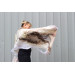 Elegant nuno felted shawl with silk – lightweight merino wool scarf in soft natural colors