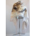 Elegant nuno felted shawl with silk – lightweight merino wool scarf in soft natural colors