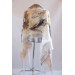 Elegant nuno felted shawl with silk – lightweight merino wool scarf in soft natural colors