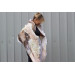 Elegant nuno felted shawl with silk – lightweight merino wool scarf in soft natural colors