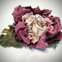 Large Felted Flower Brooch