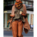 Large wool shawl in autumn colors