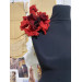 Large red wool poppy brooch