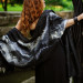 Black and Ivory Nuno Felted Shawl