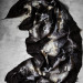 Black and Ivory Nuno Felted Shawl
