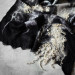 Black and Ivory Nuno Felted Shawl