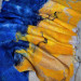 Blue and Gold Nuno Felted Shawl