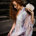 Blush Shell Nuno Felted Shawl
