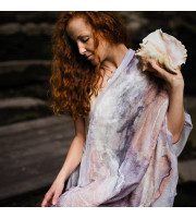 Blush Shell Nuno Felted Shawl