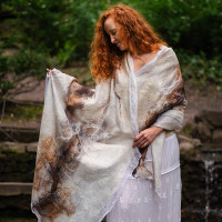 Bridal Nuno Felted Shawl