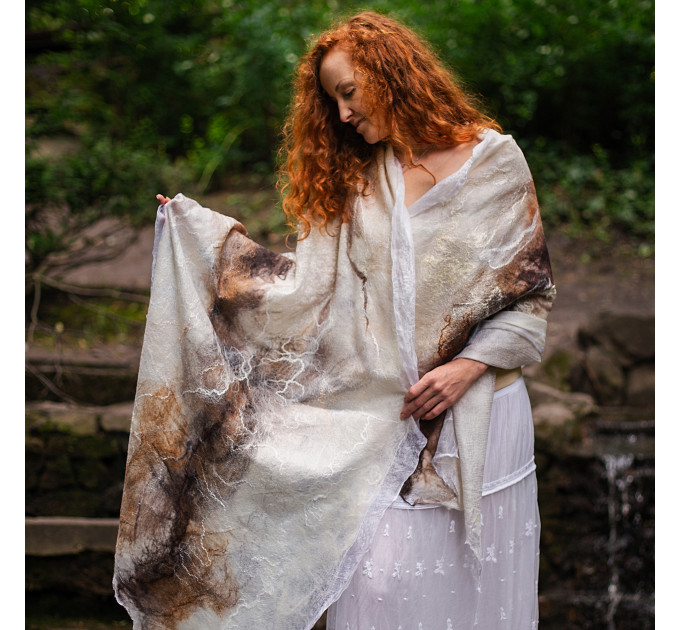 Bridal Nuno Felted Shawl