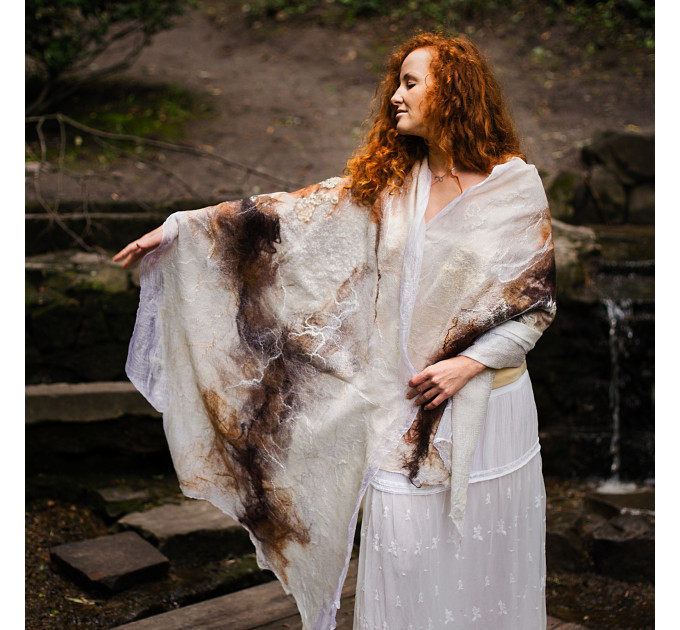 Bridal Nuno Felted Shawl
