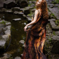 Bronze Earth Nuno Felted Shawl