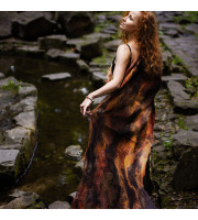 Bronze Earth Nuno Felted Shawl