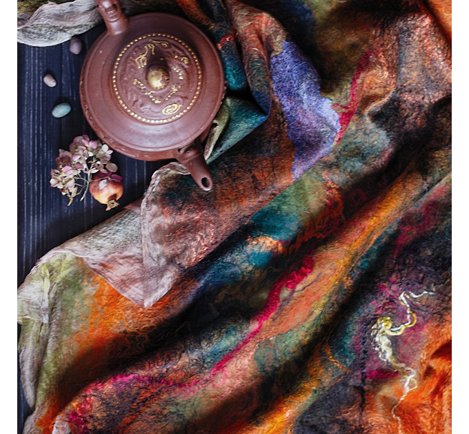 Carnival Nuno Felted Shawl