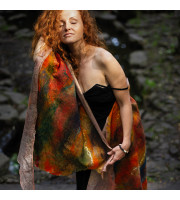 Carnival Nuno Felted Shawl