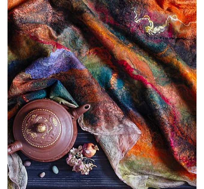 Carnival Nuno Felted Shawl