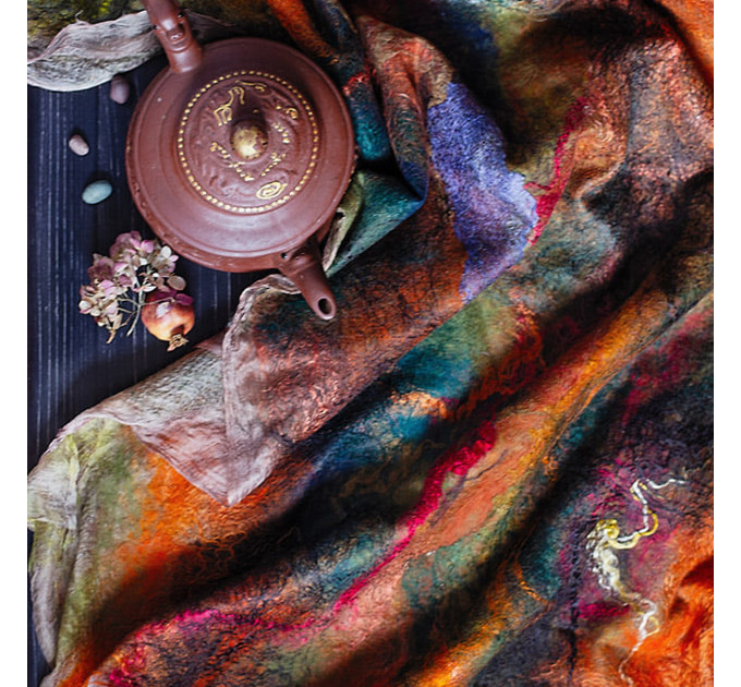 Carnival Nuno Felted Shawl