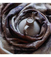 Chocolate Rose Nuno Felted Shawl