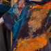 Deep Blue and Gold Nuno Felted Shawl