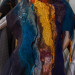Deep Blue and Gold Nuno Felted Shawl