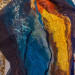 Deep Blue and Gold Nuno Felted Shawl