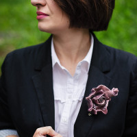 Felted Rose Brooch