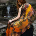 Golden Ember Nuno Felted Shawl