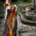 Golden Ember Nuno Felted Shawl