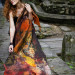 Golden Ember Nuno Felted Shawl