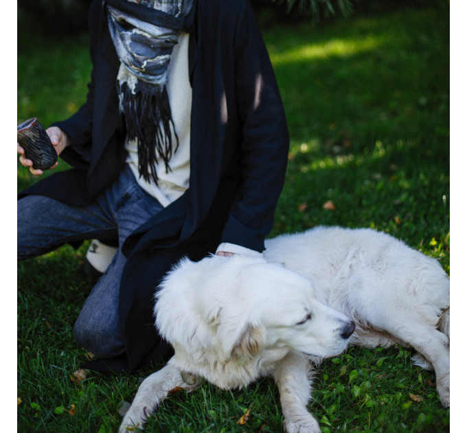 Large Black and White Felted Wrap