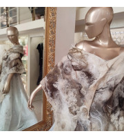 Marble Beige Nuno Felted Shawl