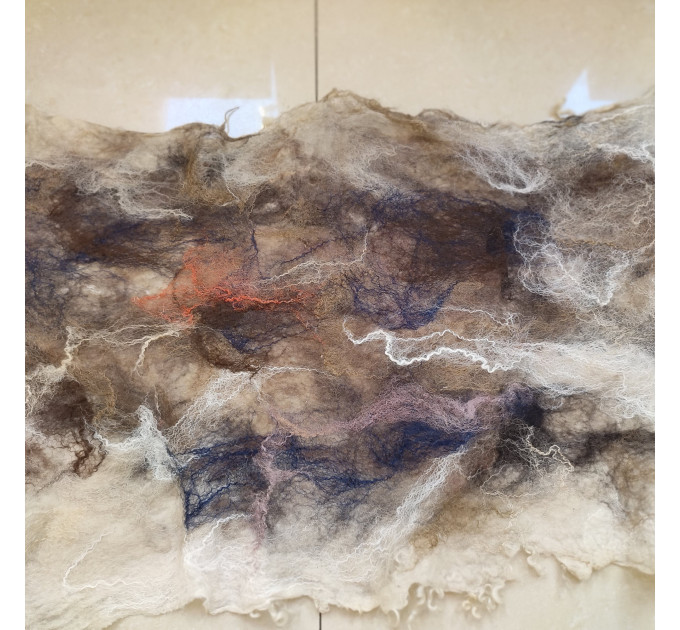 Marble Beige Nuno Felted Shawl