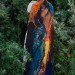 Midnight and Flame Nuno Felted Shawl
