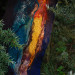 Midnight and Flame Nuno Felted Shawl