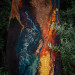 Midnight and Flame Nuno Felted Shawl