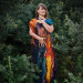 Midnight and Flame Nuno Felted Shawl