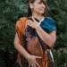 Midnight and Flame Nuno Felted Shawl