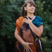 Midnight and Flame Nuno Felted Shawl