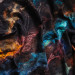 Copper & Deep Ocean Nuno Felted Shawl