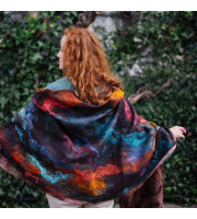 Ocean Sunset Nuno Felted Shawl