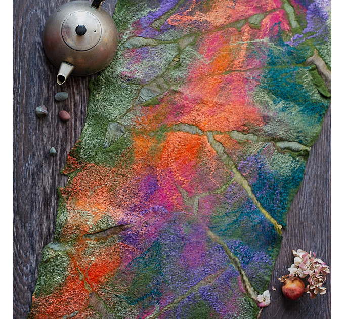 Rainbow Meadow Nuno Felted Shawl