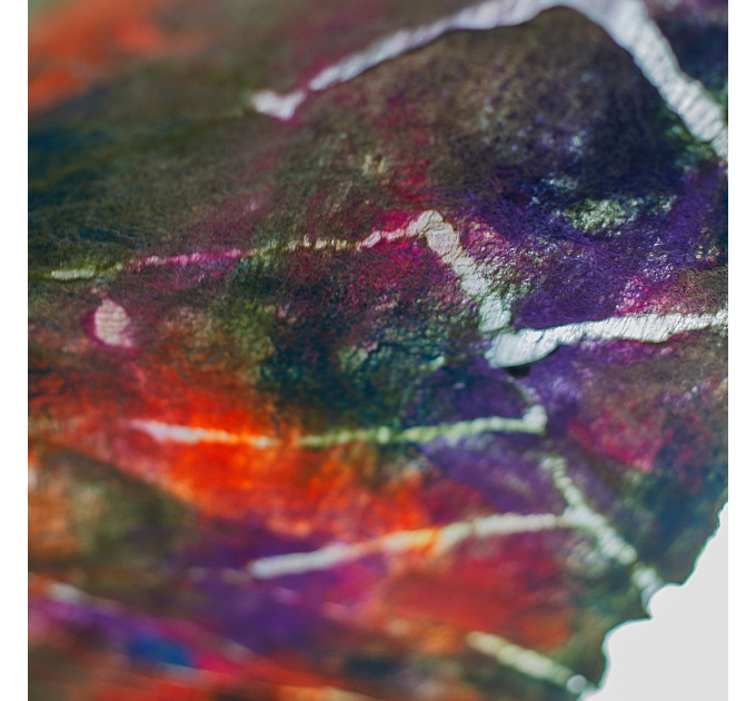 Rainbow Meadow Nuno Felted Shawl