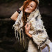 Raw Edge Ivory Nuno Felted Shawl