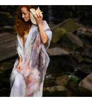 Soft Blush Nuno Felted Shawl